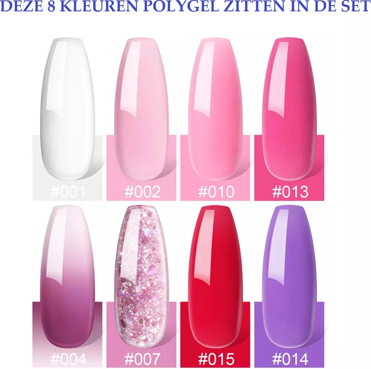 Royala POG4 Professionele Poly Gel Kit – Premium Quality – 8 Kleuren Polygel - Dual Molds Nagelvormen - Polygel Pakket - Topcoat Basecoat - Incl. 36 Watt LED Nageldroger - Poly Acryl Nagels - Nail Art Pakket - Starterspakket - Gel Lak 6 Royala POG4 Professionele Poly Gel Kit – Premium Quality – 8 Kleuren Polygel - Dual Molds Nagelvormen - Polygel Pakket - Topcoat Basecoat - Incl. 36 Watt LED Nageldroger - Poly Acryl Nagels - Nail Art Pakket - Starterspakket - Gel Lak - Afbeelding 6
