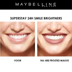 Maybelline SuperStay 24H Smile Brighters Lippenstift - 850 Frosted Mauve - Roze - Langhoudend 16 Maybelline SuperStay 24H Smile Brighters Lippenstift - 850 Frosted Mauve - Roze - Langhoudend -Poeder and Foundation Winkel 1200x1197 28