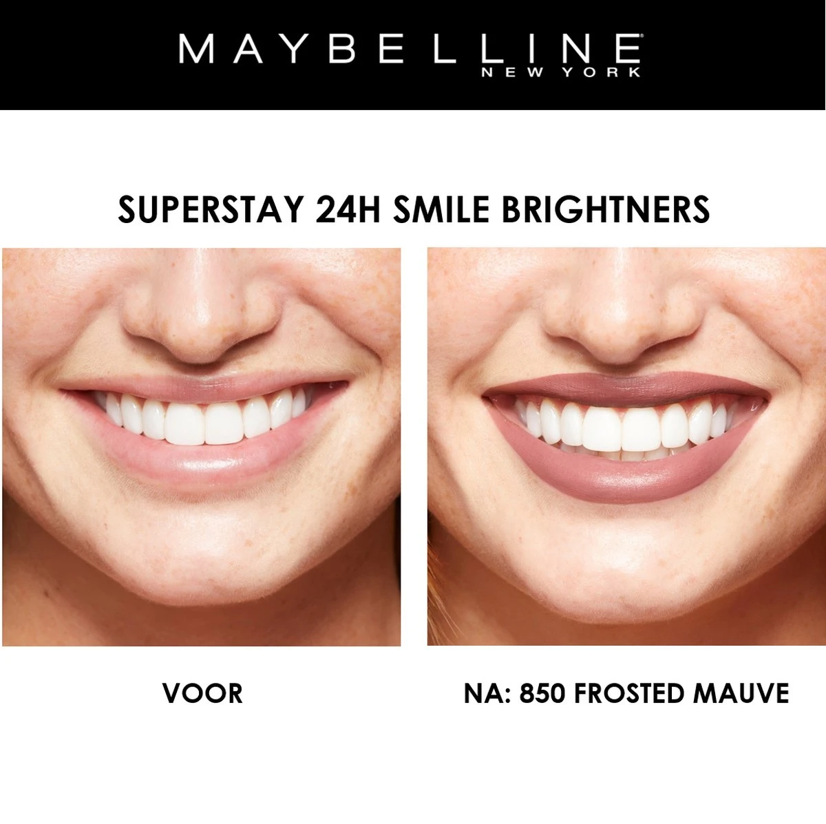 Maybelline SuperStay 24H Smile Brighters Lippenstift - 850 Frosted Mauve - Roze - Langhoudend 6 Maybelline SuperStay 24H Smile Brighters Lippenstift - 850 Frosted Mauve - Roze - Langhoudend - Afbeelding 6