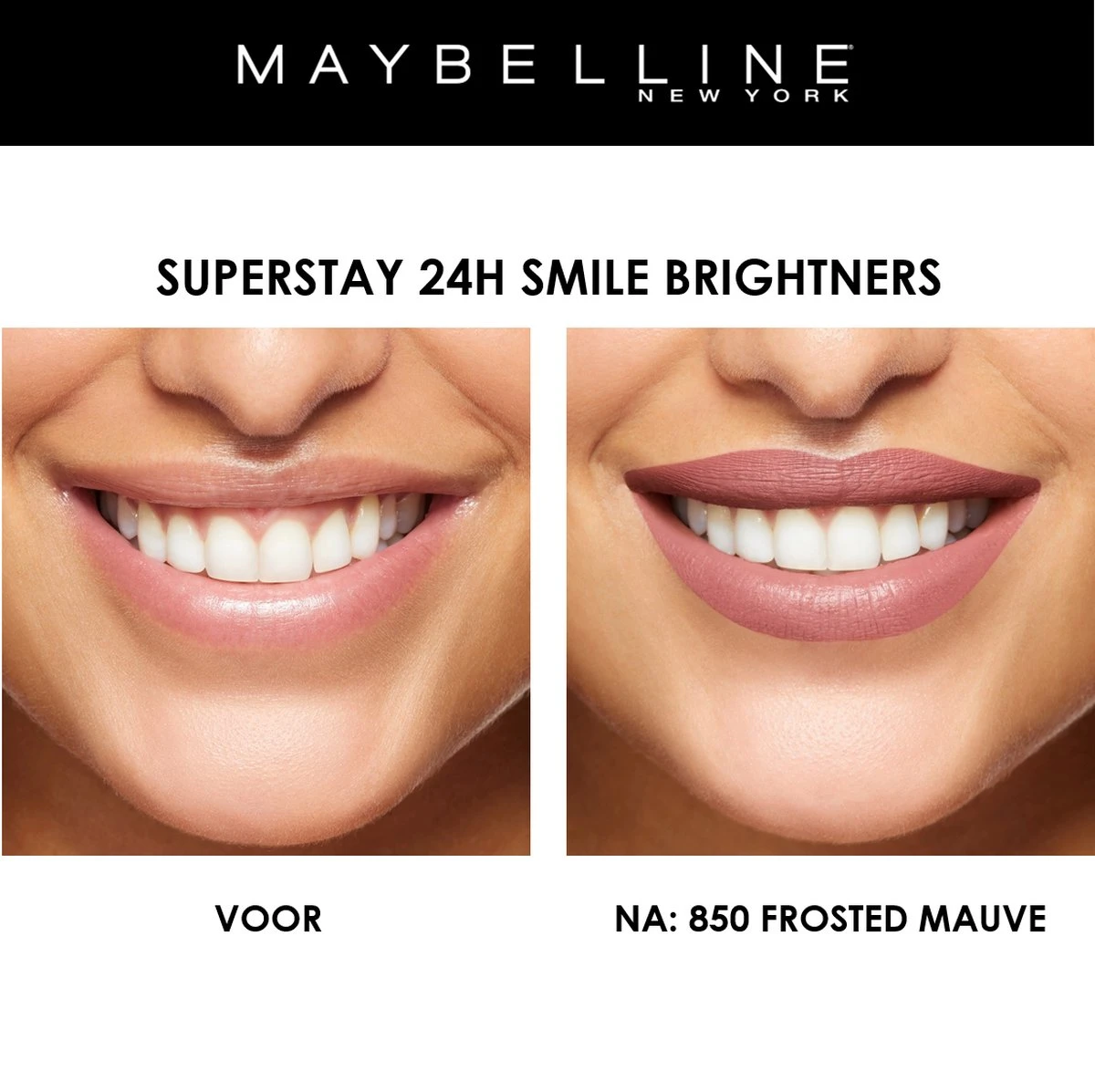 Maybelline SuperStay 24H Smile Brighters Lippenstift - 850 Frosted Mauve - Roze - Langhoudend 7 Maybelline SuperStay 24H Smile Brighters Lippenstift - 850 Frosted Mauve - Roze - Langhoudend - Afbeelding 7