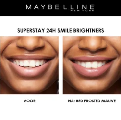 Maybelline SuperStay 24H Smile Brighters Lippenstift - 850 Frosted Mauve - Roze - Langhoudend 18 Maybelline SuperStay 24H Smile Brighters Lippenstift - 850 Frosted Mauve - Roze - Langhoudend -Poeder and Foundation Winkel 1200x1197 30