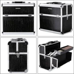 A.T. Shop Cosmeticakoffer, Make-up Koffer, Beauty Case, Bewaren Van Make-up, Nagellak. Zwart -Poeder and Foundation Winkel 1200x1198 46