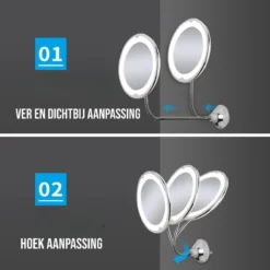 Make-Up Spiegel - 7X Vergroting - LED Licht - Make Up Spiegel Met Verlichting - Vergrootspiegel Met Zuignap - Exclusief Baterijen(Niet Ingegrepen 3AAA)3AAA -Poeder and Foundation Winkel 1200x1200 1011