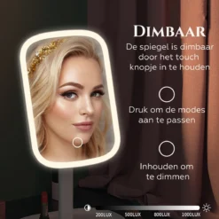 HighHome - Make Up Spiegel Met Led Verlichting - Inclusief 10x Spiegel - 3 Warmtes - 360 °C Draaibaar -Poeder and Foundation Winkel 1200x1200 1036