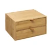 Five® Bamboe Bakjes Met 2 Lades - Hout - Duurzaam - 2 Lades (25 X 14,5 X 20)