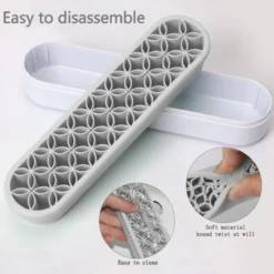 Make Up Organizer - Grijs - Make Up Holder - Kwasten Organizer - Make Up Houder - Nagellak/Lipstick Organizer - Lippenstift Houder - Siliconen -Poeder and Foundation Winkel 1200x1200 1138