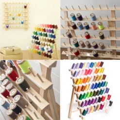 Merkloos Houten Naaigaren Rek - 60 Houders Voor Garen - Voor Naaien & Borduren - Opbergrek Staand - 60 Pinnen - Houder - Organizer - Hout -Poeder and Foundation Winkel 1200x1200 1140