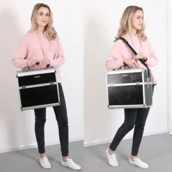 A.T. Shop Cosmeticakoffer, Make-up Koffer, Beauty Case, Bewaren Van Make-up, Nagellak. Zwart -Poeder and Foundation Winkel 1200x1200 1213