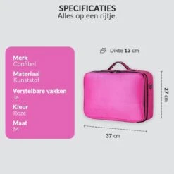 Cosmetica Koffer - Make-up Koffer Met Verstelbare Vakken - Visagie En Nagelstyliste Beauty Koffer - 37x27x13CM - Roze 14 Cosmetica Koffer - Make-up Koffer Met Verstelbare Vakken - Visagie En Nagelstyliste Beauty Koffer - 37x27x13CM - Roze -Poeder and Foundation Winkel 1200x1200 1216