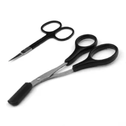 Wenkbrauw Trimmer Set - 8-delig – Met Epileer Pincet, 2x Wenkbrauw Schaartje, 2x Wenkbrauwmesje, Wenkbrauw Borstel, Wenkbrauwpotlood, Spoolie – In Stevige Etui - Zwart -Poeder and Foundation Winkel 1200x1200 1317