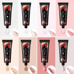 Merkloos Nepnagels - Polygel Set - Nagelverlengingsset - 8 Kleuren - Nagels Set - Temperatuurwisselgel - Lichtgevende Gel - Voor Beginners - Voor DIY Salon Art Nagels - Type A -Poeder and Foundation Winkel 1200x1200 133