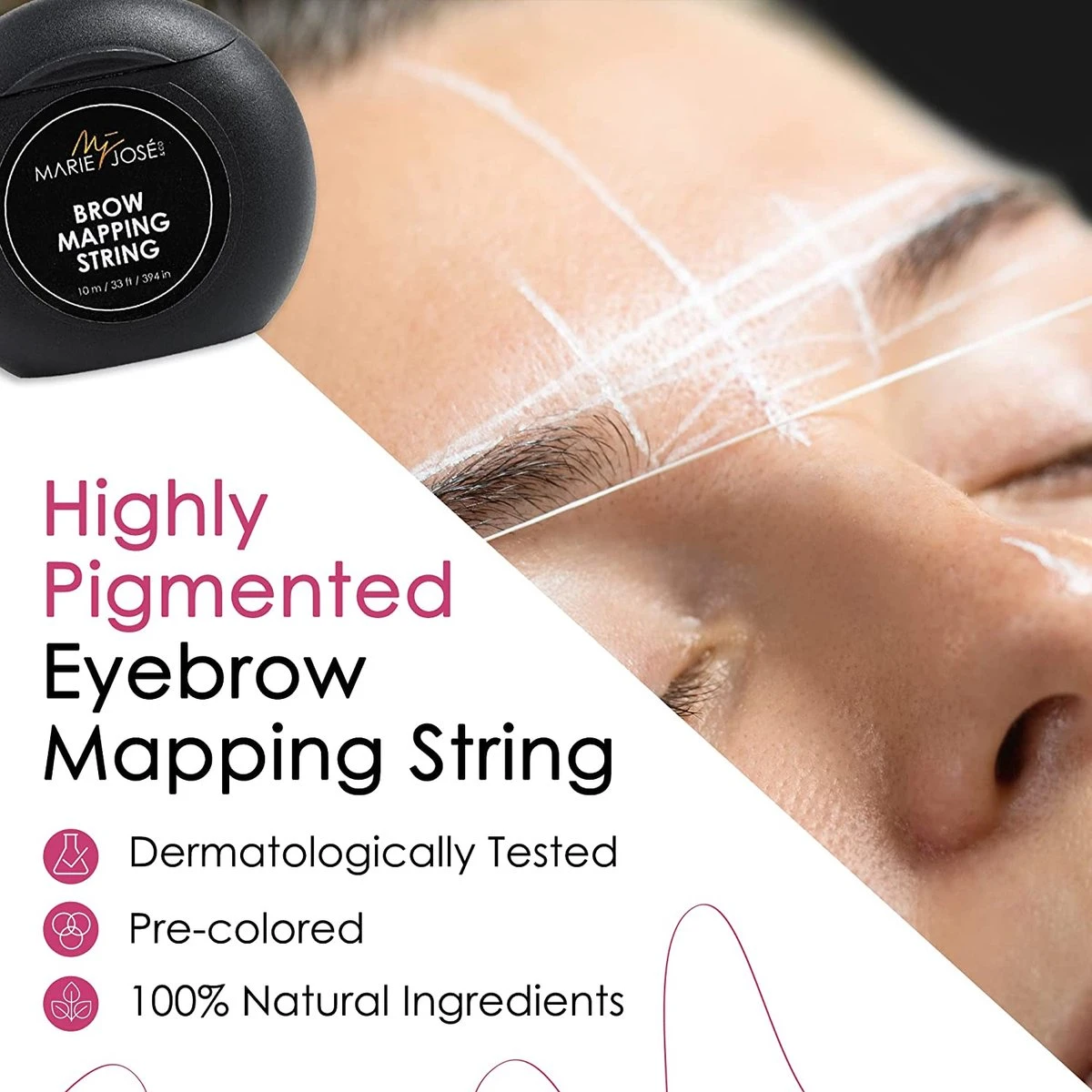 Marie-José & Co - Brow Mapping String - Voor Henna Brows & Microblading - Kleur Draad: Wit - 1 X 10M - Voldoende Voor 50 Toepassingen 3 Marie-José & Co - Brow Mapping String - Voor Henna Brows & Microblading - Kleur Draad: Wit - 1 X 10M - Voldoende Voor 50 Toepassingen - Afbeelding 3
