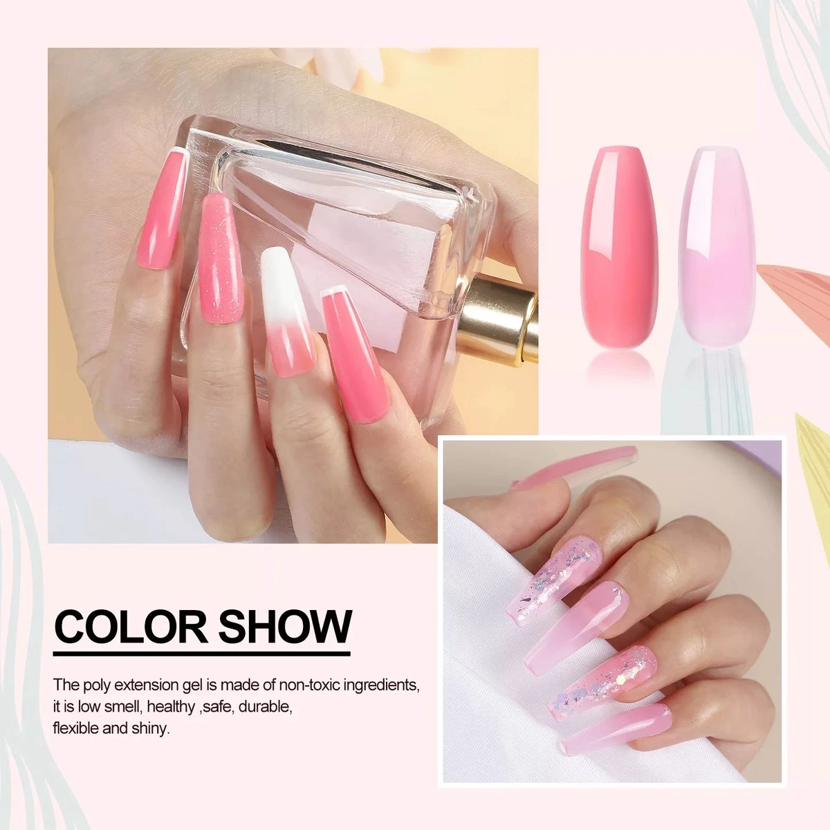 Royala - Professionele Poly Gel Starter Kit POG3. – 6 Kleuren Polygel + 6 Kleuren UV Gel - 12 Kleuren Polygel Pakket - Incl. 36 W UV Nageldroger - Poly Acryl Nagels - Nail Art - Gel Lak 7 Royala - Professionele Poly Gel Starter Kit POG3. – 6 Kleuren Polygel + 6 Kleuren UV Gel - 12 Kleuren Polygel Pakket - Incl. 36 W UV Nageldroger - Poly Acryl Nagels - Nail Art - Gel Lak - Afbeelding 7