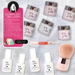 Miss Jules® Complete Set - Dipping Powder Starters Kit - 6 Kleuren Roze - Acryl Nagels Starterspakket -Poeder and Foundation Winkel 1200x1200 166