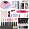 Gellak Starterpack – Gellak – Gelnagel Set – UV Lamp – LED – Manicure Set – Nail Art - Nagellamp – Nagelboor – Nageldroger – Nagellak – Incl. 100 Nageltips & Lijm – 20 Kleuren Gel Polish – L-ZH159-1