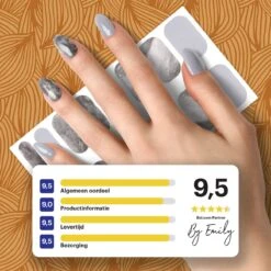By Emily - Nagel Wrap - White Marble | 16 Stickers | Nail Wrap | Nail Art | Trendy | Design | Nagellakvrij | Eenvoudig | Nagel Wrap | Nagel Stickers | Folie | Zelfklevend | Sjablonen -Poeder and Foundation Winkel 1200x1200 285
