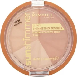 Rimmel London Rimmel - SunShimmer 3 In 1 Shimmering Bronzer Lustrous Powder 9.9 G 1 Gold Princess - -Poeder and Foundation Winkel 1200x1200 488
