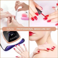 UV Nagel Lamp 168 Watt + 5 Gratis Vijlen - BellaLine - UV Led Nagellamp – Gel Nagel – Nagellak UV – Nageldroger – Salon – Sensor – Gellac - Acryl - Gelnagels – 42 Power Led – Professioneel – Krachtig – Manicure – Extra Lang Snoer - Pink - Pedicure -Poeder and Foundation Winkel 1200x1200 87