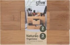 Sieraden/make-up Organizer Met 3 Vakken En 2 Lades 24 X 14,5 Cm Van Bamboe - Sieradenkastje - Make-upkastje - Organizers -Poeder and Foundation Winkel 1200x782 1