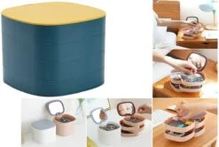 Borvat® | Organizer Juwelen | Sieraden | Make-up | Met Spiegel | Kunststof | Jewellery Box | Opberg Doosje Sieraden | Sieraden Opbergen | Reisetui Sieraden -Poeder and Foundation Winkel 1200x807 1