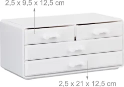 A&K 2in1 Make-up Organizer - 4 Lades Cosmetica Opbergdoos - Kaptafel - Wit -Poeder and Foundation Winkel 1200x839 6