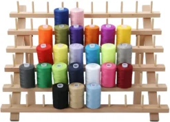 Merkloos Houten Naaigaren Rek - 60 Houders Voor Garen - Voor Naaien & Borduren - Opbergrek Staand - 60 Pinnen - Houder - Organizer - Hout -Poeder and Foundation Winkel 1200x865 2
