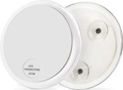 20x Vergrotende Spiegel | Met Zuignappen| Make- Up Spiegel | Close- Up Spiegel | Supervergroting | 12.5cm Diameter | Transparant