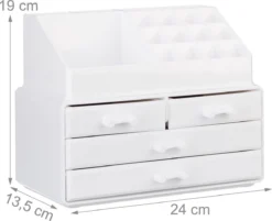 A&K 2in1 Make-up Organizer - 4 Lades Cosmetica Opbergdoos - Kaptafel - Wit -Poeder and Foundation Winkel 1200x975 1
