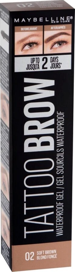 Maybelline Tattoo Brow Waterproof Wenkbrauwgel - 02 Soft Brown -Poeder and Foundation Winkel 331x1200 2