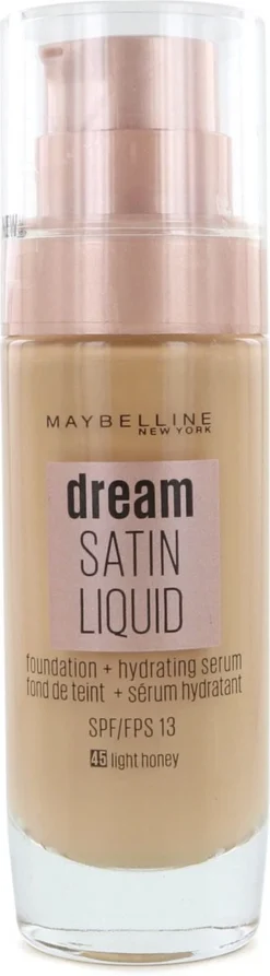 Maybelline Dream Radiant Liquid - 45 Light Honey - Foundation Geschikt Voor De Droge Huid Met Hyaluronzuur - 30 Ml