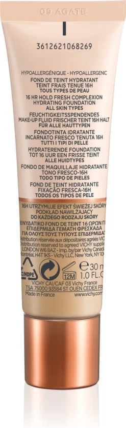 Vichy Minéralblend Foundation - 09 Agata - 30ML - Natuurlijke Dekking -Poeder and Foundation Winkel 355x1200 1