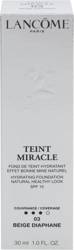 Lancôme Teint Miracle Foundation SPF 15 - 03 Beige Diaphane - 30 Ml 13 Lancôme Teint Miracle Foundation SPF 15 - 03 Beige Diaphane - 30 Ml -Poeder and Foundation Winkel 358x1200 2