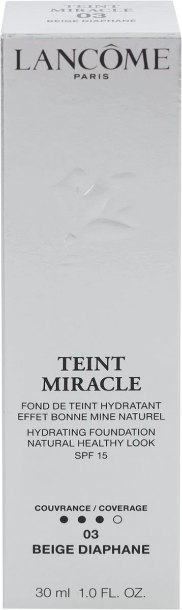 Lancôme Teint Miracle Foundation SPF 15 - 03 Beige Diaphane - 30 Ml 4 Lancôme Teint Miracle Foundation SPF 15 - 03 Beige Diaphane - 30 Ml - Afbeelding 4