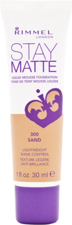Rimmel London Stay Matte Liquid Foundation - 300 Sand -Poeder and Foundation Winkel 385x1200
