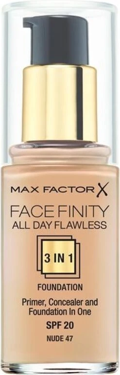 Max Factor Facefinity All Day Flawless 3-in-1 Liquid Foundation - 047 Nude -Poeder and Foundation Winkel 386x1200 1