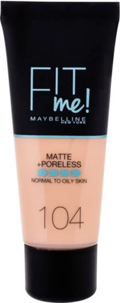 Maybelline Fit Me Matte & Poreless Foundation - 104 Soft Ivory -Poeder and Foundation Winkel 476x1200
