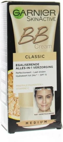 Garnier SkinActive BB Cream Classic Medium 5-in-1 Verzorging - 50 Ml -Poeder and Foundation Winkel 533x1200 1
