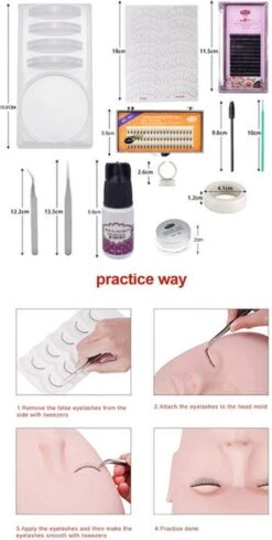 Lashes & More | Wimperextensions Starters Pakket + Luxe Nano Mister | Oefenset Voor Beginnend Wimperstylist | Lash Kit | Oefen Wimper Set -Poeder and Foundation Winkel 606x1200 3