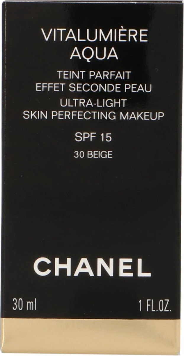 Chanel Vitalumiere Aqua Foundation - 30 Beige - SPF15 - 30 Ml 4 Chanel Vitalumiere Aqua Foundation - 30 Beige - SPF15 - 30 Ml - Afbeelding 4