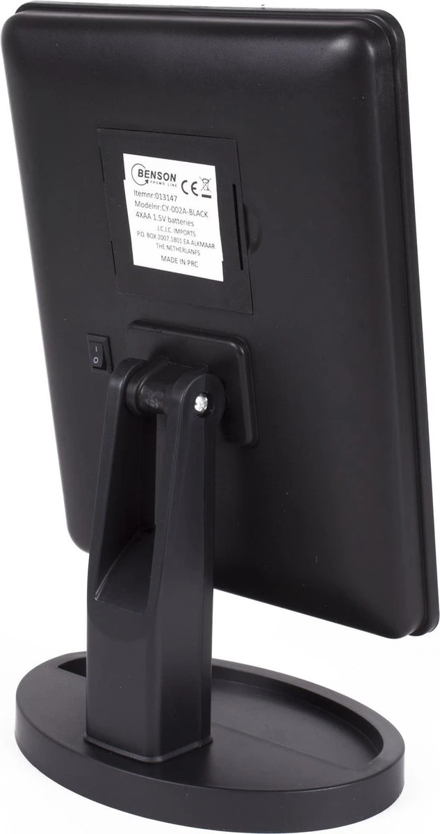 Benson Make Up Spiegel - LED Touch - Dimbaar - 16 Leds - Zwart 2 Benson Make Up Spiegel - LED Touch - Dimbaar - 16 Leds - Zwart - Afbeelding 2