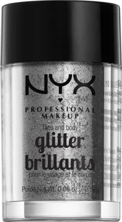 NYX PROFESSIONAL MAKEUP FACE & BODY GLITTER - SILVER
