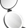 Navaris 1x/5x Vergrotende Make-up Spiegel - Compacte Opvouwbare Kap- En Reisspiegel - Led-verlichte Dubbelzijdige Make-upspiegel - Zwart