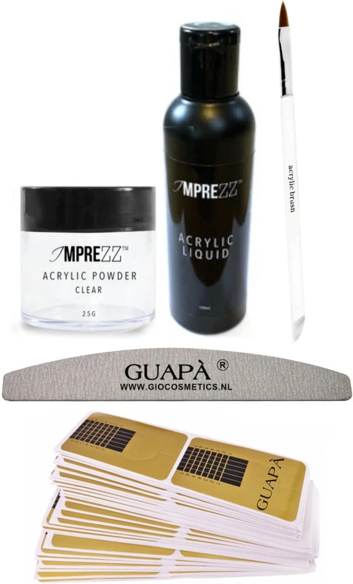 GUAPÀ® Acryl Nagels Starterspakket Easy Voor Het Maken Van Prachtige Acrylic Nagels - Inclusief Acryl Poeder Clear, Acryl Vloeistof En Acryl Penselen 1 GUAPÀ® Acryl Nagels Starterspakket Easy Voor Het Maken Van Prachtige Acrylic Nagels - Inclusief Acryl Poeder Clear, Acryl Vloeistof En Acryl Penselen