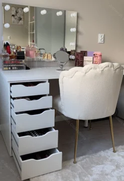 Jumanah® Collections "Sorted" - Large - Set A - Make Up Organizer Ladeverdeler Transparant Acryl- Ikea Alex 5 Ladeblok -Poeder and Foundation Winkel 825x1200 5