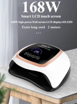 UV Nagel Lamp 168 Watt + 5 Gratis Vijlen - BellaLine - UV Led Nagellamp – Gel Nagel – Nagellak UV – Nageldroger – Salon – Sensor – Gellac - Acryl - Gelnagels – 42 Power Led – Professioneel – Krachtig – Manicure – Extra Lang Snoer - Pink - Pedicure -Poeder and Foundation Winkel 885x1200