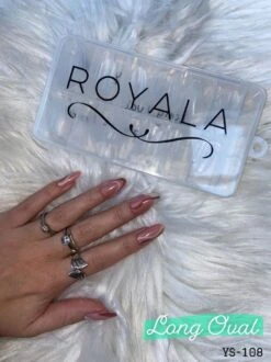Royala 108 - Oval Long Binnen En Buiten Full Frosted - Full Cover - Nageltips - Nepnagels - Plaknagels - In Assortimentsbox - 120 Stuks 12 Maten - Voor Gellak Acrylnagellak En PolyGel Nagels - Royala Frosted Tips Line -Poeder and Foundation Winkel 899x1200 1