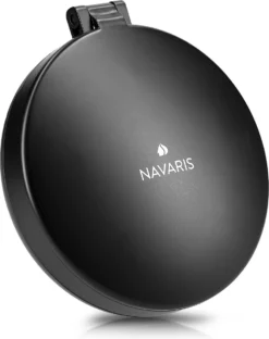 Navaris 1x/5x Vergrotende Make-up Spiegel - Compacte Opvouwbare Kap- En Reisspiegel - Led-verlichte Dubbelzijdige Make-upspiegel - Zwart -Poeder and Foundation Winkel 951x1200