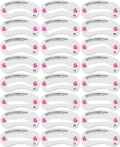 Merkloos Wenkbrauw Stencil / Wenkbrauw Sjabloon Voor Wenkbrauw Stempel - 24 Verschillende Sjablonen - Wenkbrauw Poeder En Wenkbrauwverf - Brow Stamp - Wenkbrauw Vormen - Make Up Set - Make Up Kwasten Set - Cadeau Voor Haar - Wenkbrauwsjablonen -Poeder and Foundation Winkel 976x1200 8