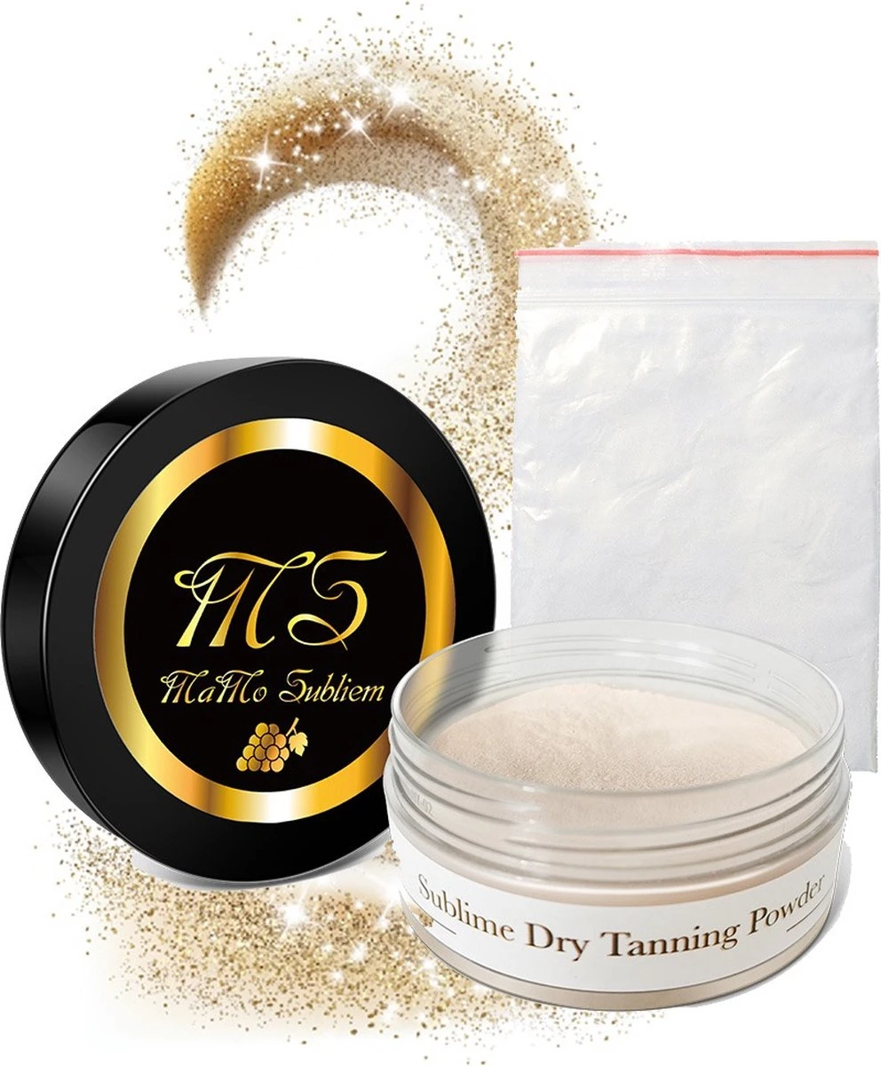 MaMo Subliem - Sublime Dry Tanning Powder - Medium - Baking Powder - Finishing Powder - Met Optie Shimmer - Tanning - Poeder - Spraytan - Glow - Grapes - Visagisten - Finishing Powder - Selftanning Powder - Na Zonnebrand Creme - Foundation - Make-up 3 MaMo Subliem - Sublime Dry Tanning Powder - Medium - Baking Powder - Finishing Powder - Met Optie Shimmer - Tanning - Poeder - Spraytan - Glow - Grapes - Visagisten - Finishing Powder - Selftanning Powder - Na Zonnebrand Creme - Foundation - Make-up - Afbeelding 3